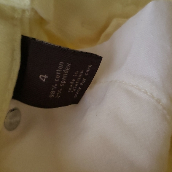 The Limited demin 678 jeans women's size  4 yellow 6" zip ankle - Picture 14 of 16